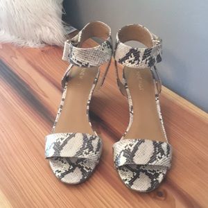 Nine West snakeskin wedge sandals